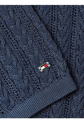 Saco Azul Rayon Cable Tipo Polo Tommy Hilfiger