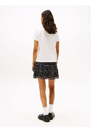 Camiseta Blanca De Cuello Redondo Con Logo Tommy Jeans