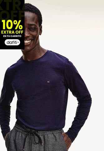 Camiseta De Manga Larga Con Corte Slim Tommy Hilfiger