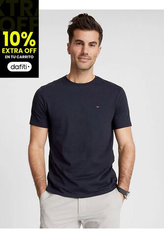 Camiseta Azul Oscuro Slim Fit Esencial Para Hombre Tommy Hilfiger Tommy Hilfiger