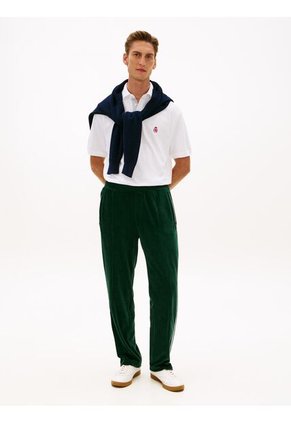 Polo Blanco Archive Crest Con Logo Tommy Hilfiger
