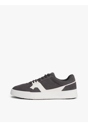 Tenis Gris Con Mezcla De Texturas Tommy Hilfiger