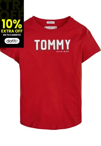 Camiseta Niña Essential De Algodón Rojo Tommy Hilfiger Tommy Hilfiger