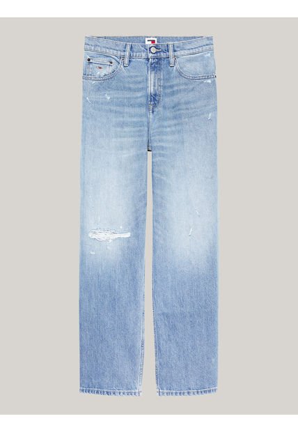 Jeans Azul Betsy De Talle Medio Con Pierna Ancha Desgastados Tommy Jeans