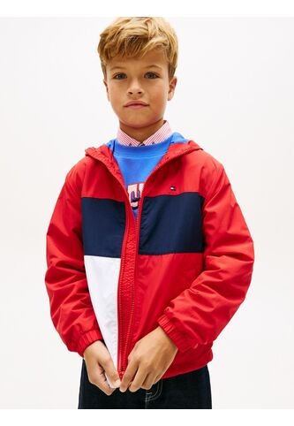 Chaqueta Roja Con Capota Y Logo Color Block Tommy Hilfiger Tommy Hilfiger