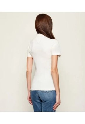 Polo Blanco Slim De Piqué Con Logo Bordado Tommy Hilfiger