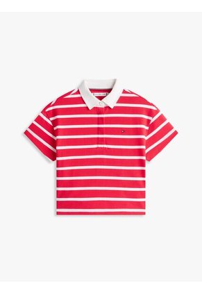 Polo Rojo De Rugby De Piqué Con Corte Amplio Tommy Hilfiger