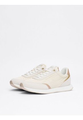 Tenis Beige Con Paneles Mixtos Tommy Hilfiger
