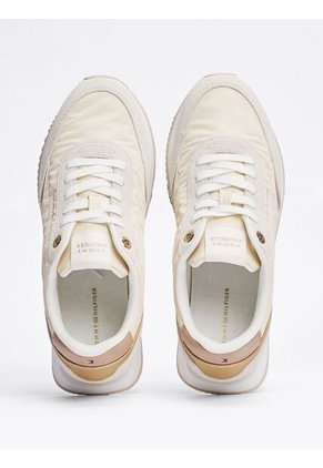 Tenis Beige Con Paneles Mixtos Tommy Hilfiger