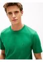 Camiseta Verde De Cuello Redondo Con Logo Bordado Tommy Hilfiger de Tommy Hilfiger