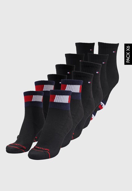 Medias X6 Negro-Azul-Rojo Tommy Hilfiger