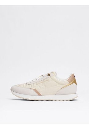 Tenis Beige Con Paneles Mixtos Tommy Hilfiger