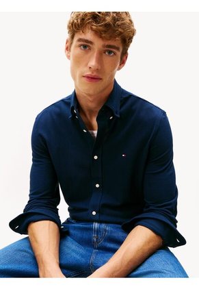 Camiseta Multicolor Manga Larga De Punto Piqué Featherweight Tommy Hilfiger