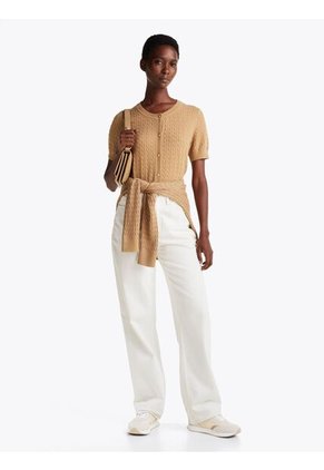 Tenis Beige Con Paneles Mixtos Tommy Hilfiger