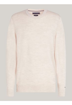 Saco Beige Tejido De Lana Merina Fina Para Hombre Tommy Hilfiger