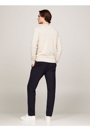 Saco Beige Tejido De Lana Merina Fina Para Hombre Tommy Hilfiger