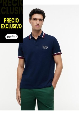 Polo Azul De Corte Regular Con Logo Tommy Hilfiger Tommy Hilfiger