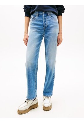Jeans Azul Layra Talle Alto De Corte Slim Tommy Jeans