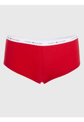 Boyshort Rojo Con Monogramas TH Y Logo En La Cintura Tommy Hilfiger