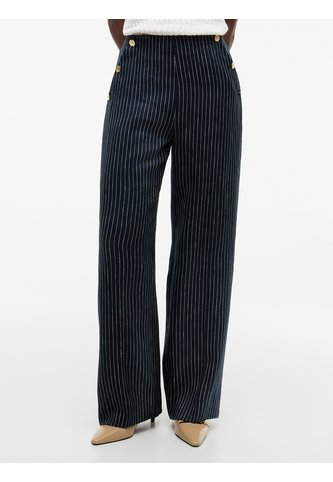 Pantalón Azul De Pierna Ancha Con Raya Diplomática Y Lino Tommy Hilfiger Tommy Hilfiger