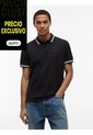 Polo Negro De Corte Regular Ribeteado Con Logo Tommy Jeans de Tommy Hilfiger
