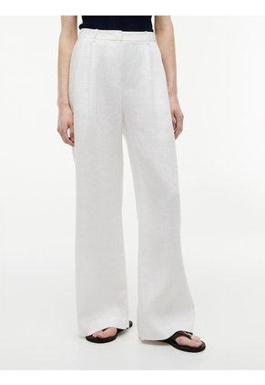 Pantalón Blanco De Pierna Ancha En Mezcla De Lino Tommy Hilfiger