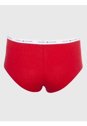 Boyshort Rojo Con Monogramas TH Y Logo En La Cintura Tommy Hilfiger