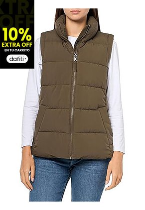 Chaleco Verde De Cuello Alto Con Cierre De Cremallera Tommy Hilfiger