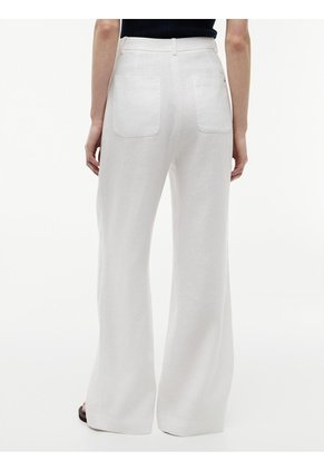 Pantalón Blanco De Pierna Ancha En Mezcla De Lino Tommy Hilfiger