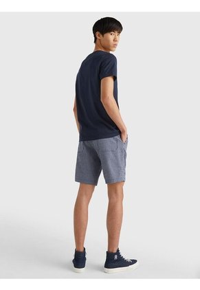 Camiseta Slim Fit Azul Cuello En V Esencial Algodón Para Hombre Tommy Hilfiger