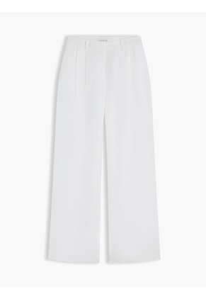 Pantalón Blanco De Pierna Ancha En Mezcla De Lino Tommy Hilfiger
