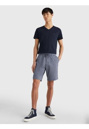 Camiseta Slim Fit Azul Cuello En V Esencial Algodón Para Hombre Tommy Hilfiger