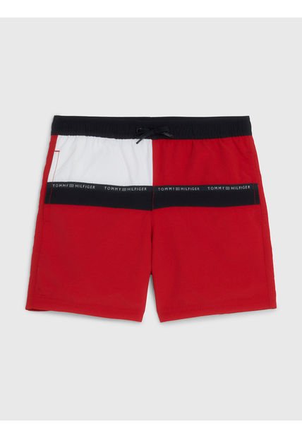 Pantaloneta De Baño Roja Medium De Niño Tommy Hilfiger