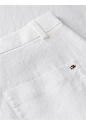Pantalón Blanco De Pierna Ancha En Mezcla De Lino Tommy Hilfiger