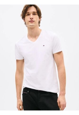 Camiseta Blanca Slim Fit Cuello V Esencial Algodón Tommy Hilfiger Tommy Hilfiger
