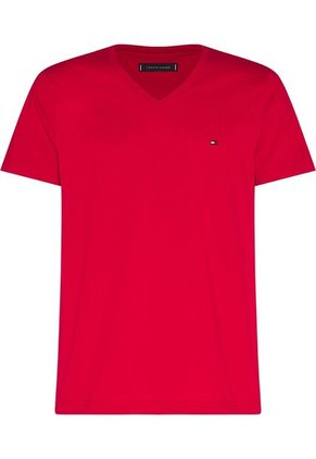 Camiseta Roja Essential En Cuello V Tommy Hilfiger
