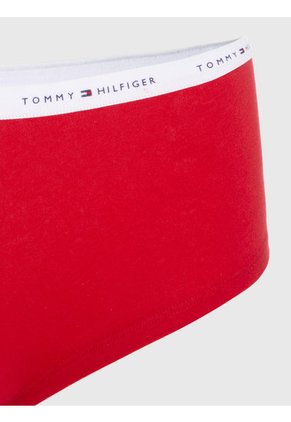Boyshort Rojo Con Monogramas TH Y Logo En La Cintura Tommy Hilfiger