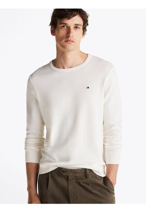 Saco Blanco De Cuello Redondo Con Logo Bordado Tommy Hilfiger