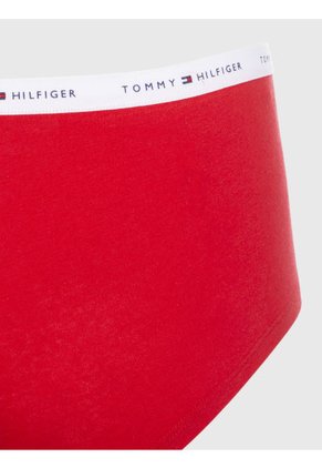 Boyshort Rojo Con Monogramas TH Y Logo En La Cintura Tommy Hilfiger
