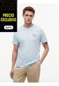 Camiseta Celeste De Cuello Redondo De Punto Con Logo Tommy Hilfiger de Tommy Hilfiger