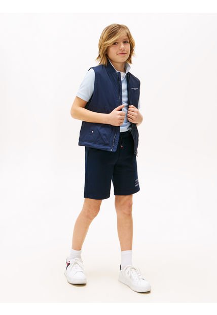 Bermudas Azul Con Logo Gráfico Tommy Hilfiger