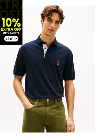 Polo Azul Archive Crest Con Logo Tommy Hilfiger Tommy Hilfiger