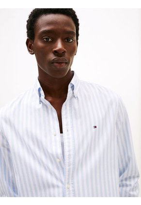 Camisa Azul TH Flex De Rayas Tommy Hilfiger