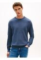 Saco Azul Con Cuello Redondo Y Logo Bordado Tommy Hilfiger de Tommy Hilfiger