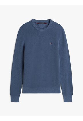 Saco Azul Con Cuello Redondo Y Logo Bordado Tommy Hilfiger