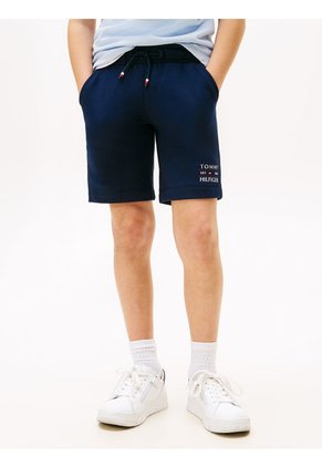 Bermudas Azul Con Logo Gráfico Tommy Hilfiger