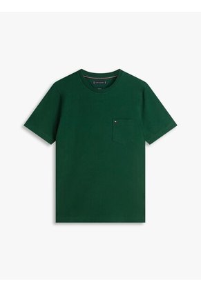Camiseta Verde De Cuello Redondo Con Bolsillo Tommy Hilfiger