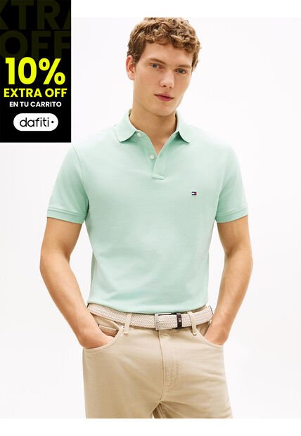 Polo Verde 1985 De Corte Regular Tommy Hilfiger