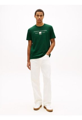Camiseta Verde De Punto Con Logo Tommy Hilfiger