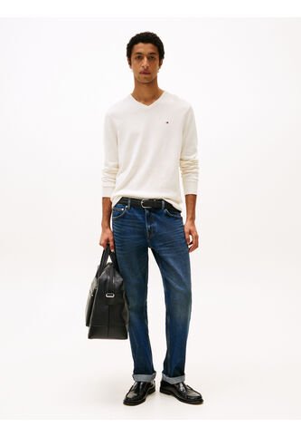 Saco Blanco Con Cuello En V Y Logo Bordado Tommy Hilfiger Tommy Hilfiger